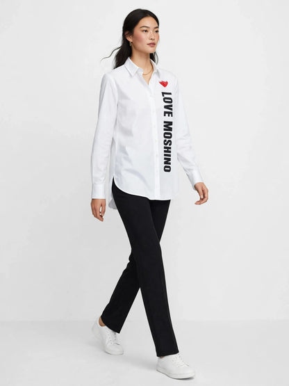 Love Graphic Button Down Chemise  - Designer Inspired Cotton Shirt #00336