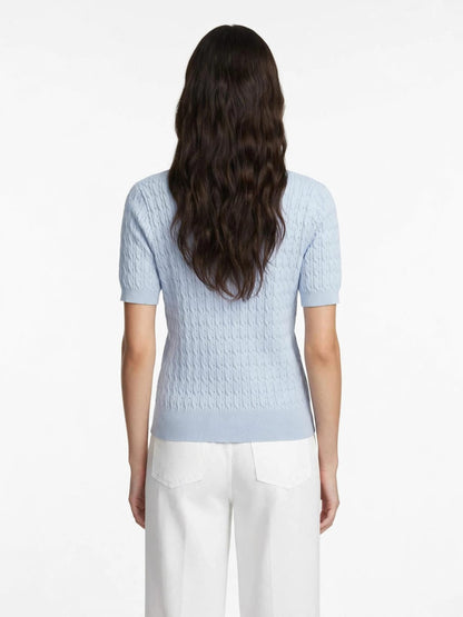 Dior Knit Polo Shirt - Luxury Cable Knit with CD Crest Logo#00360