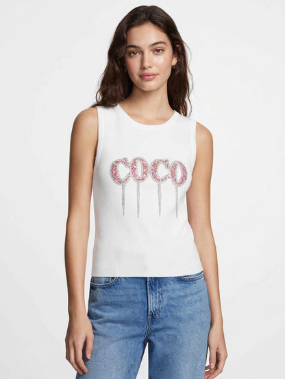 Chanel COCO Crystal Embellished Tank Top - #00321