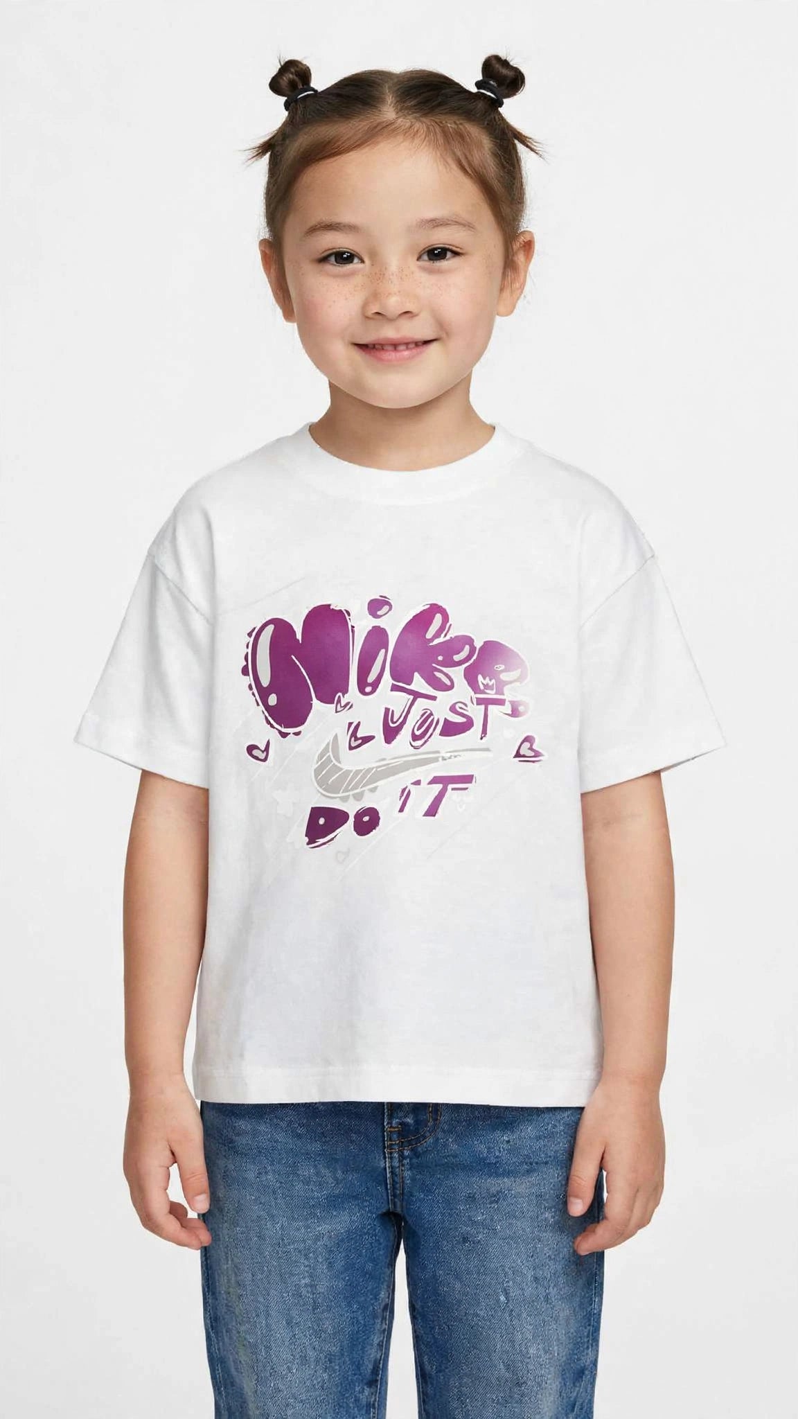 Nike Kids "Just Do It" Bubble Graffiti T-Shirt - Cotton Graphic Tee -#00388