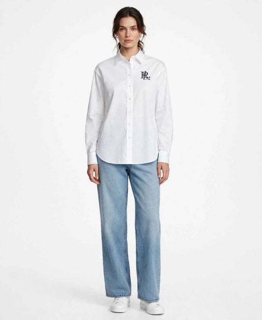 Polo Ralph Lauren Embroidered RL Monogram Oxford Shirt -#00397