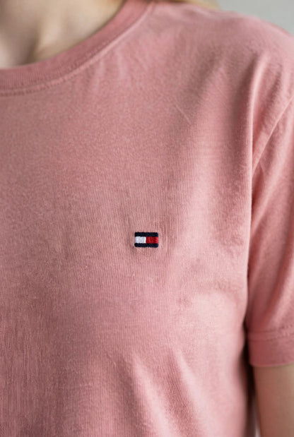 Tommy Hilfiger Women's Classic Flag Logo Crew Neck T-Shirt - 100% Cotton #00366