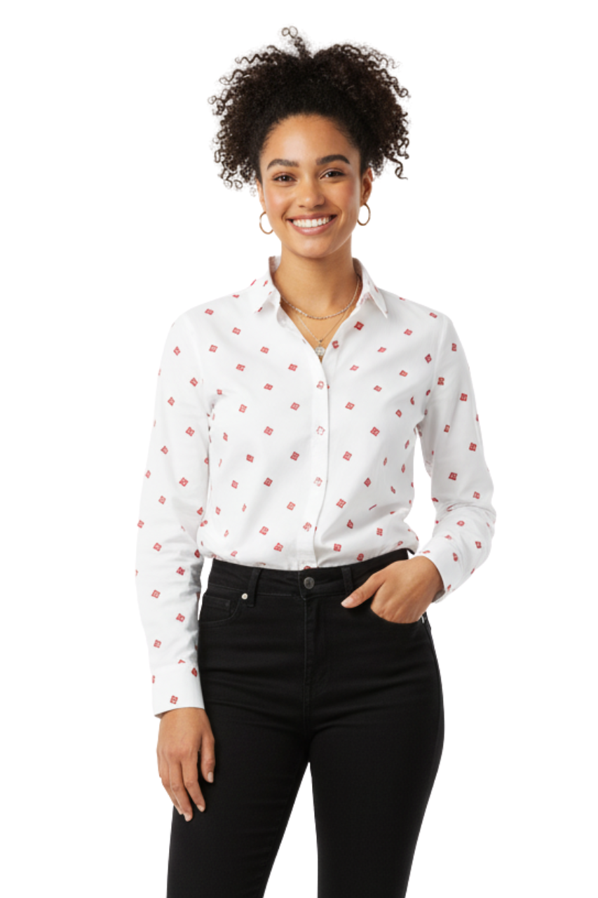 Tommy Hilfiger Plus Size Embroidered Cotton Shirt/ #0034