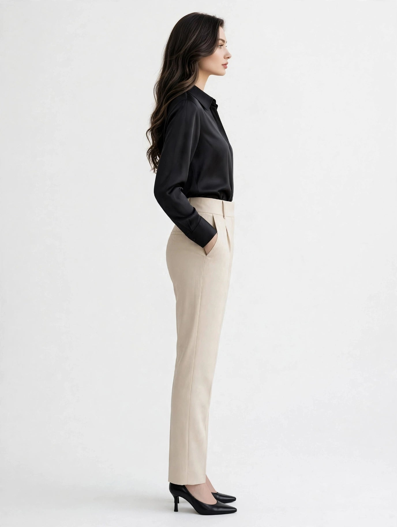 ZARA Satin Effect Shirt - Premium Long Sleeve Button Up Blouse-#00395
