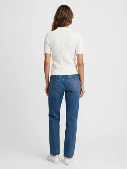 Dior Knit Polo Shirt - Luxury Cable Knit with CD Crest Logo#00360