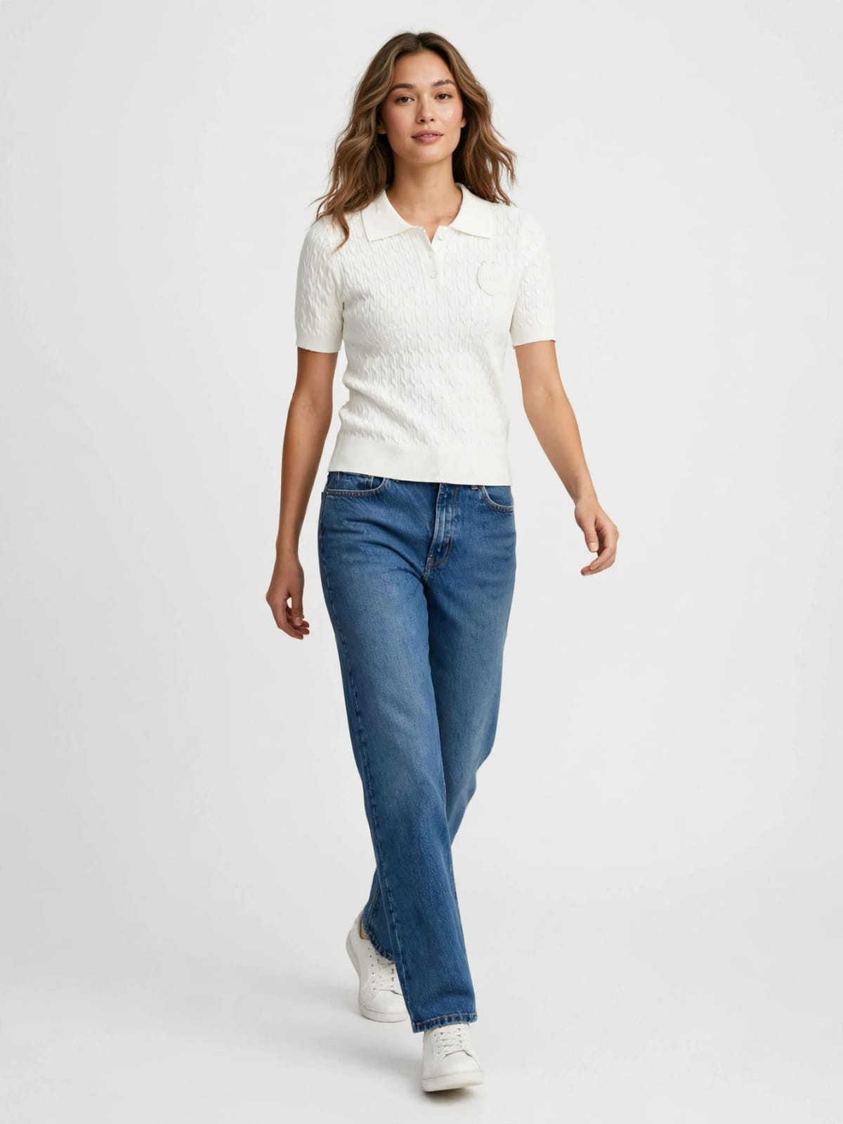 Dior Knit Polo Shirt - Luxury Cable Knit with CD Crest Logo#00360