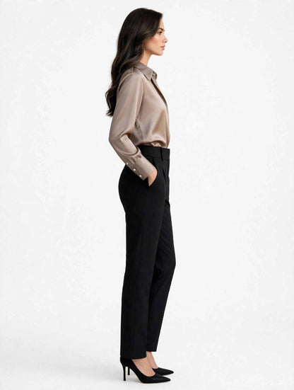 ZARA Satin Effect Shirt - Premium Long Sleeve Button Up Blouse-#00395