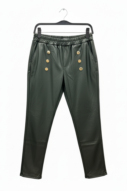 U.S. Polo Leather High-Waist Pants/ #156