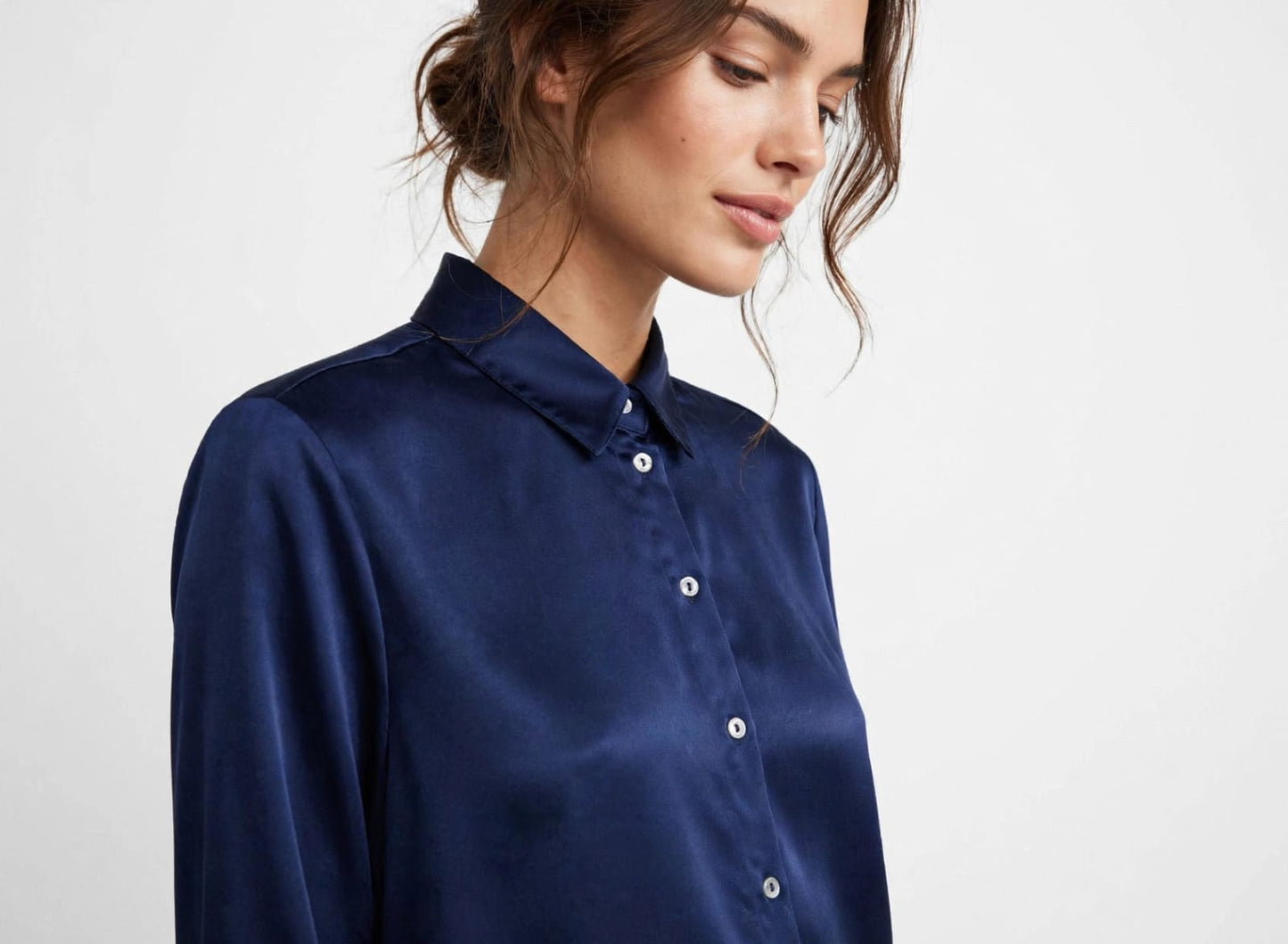 Zara Satin Button chemise- Women's Classic Fit #00342