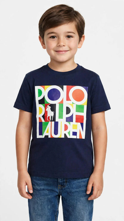 Polo Ralph Lauren Kids T-Shirt - Colorful Pop Logo Graphic Tee -#00392