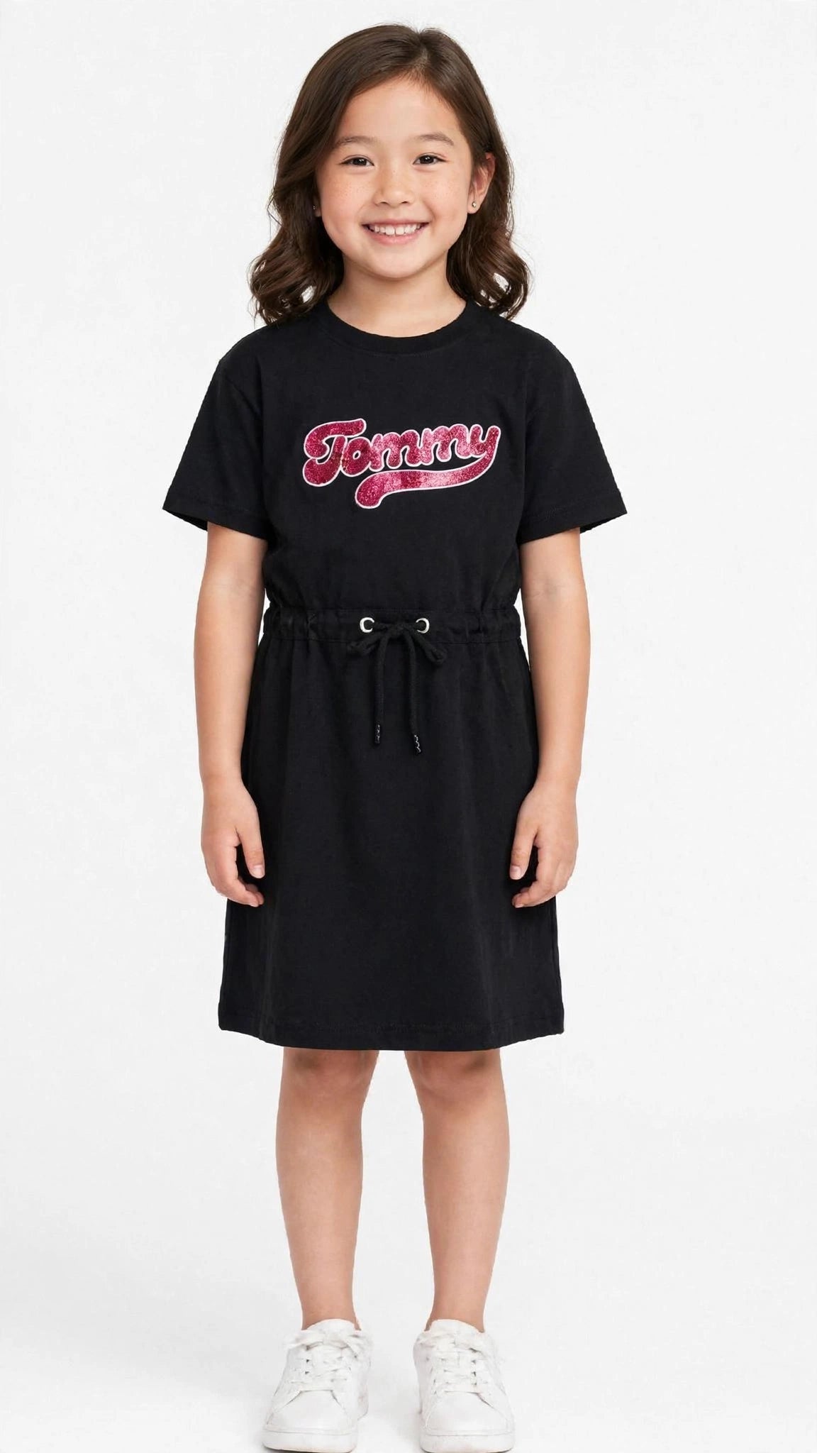 Tommy Hilfiger Girls Sequin Logo T-Shirt Dress -#00387
