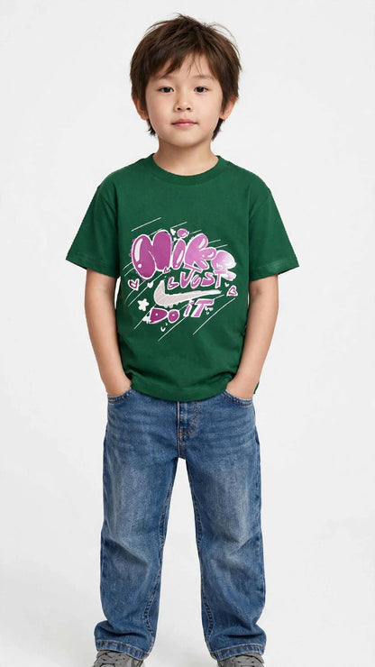 Nike Kids "Just Do It" Bubble Graffiti T-Shirt - Cotton Graphic Tee -#00388