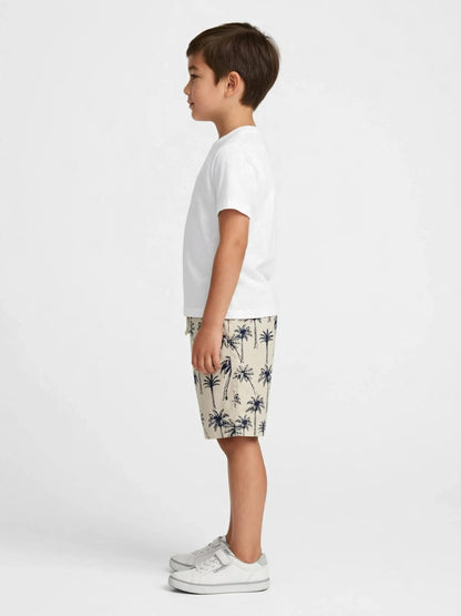 Zara Boys Original Cotton Palm Tree Print Shorts – Summer Shorts #00362