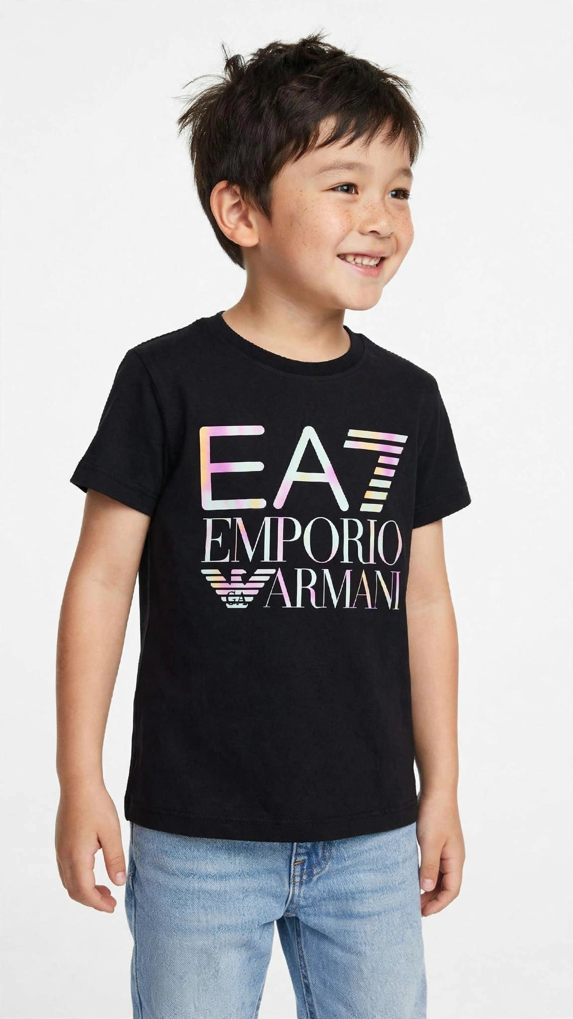 Emporio Armani EA7 Kids Graphic T-Shirt - Designer Cotton Tee-#00390