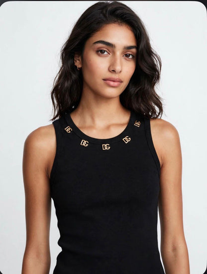 Dolce & Gabbana DG Logo Sleeveless Top - White #00320