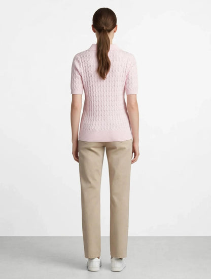 Dior Knit Polo Shirt - Luxury Cable Knit with CD Crest Logo#00360