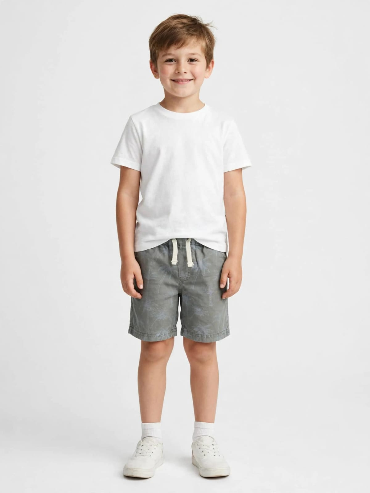 Zara Boys Original Cotton Palm Tree Print Shorts – Summer Shorts #00362