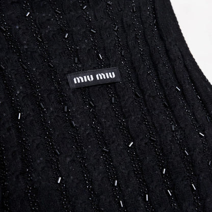 Miu Miu Crystal Embellished Knit Vest - #00319