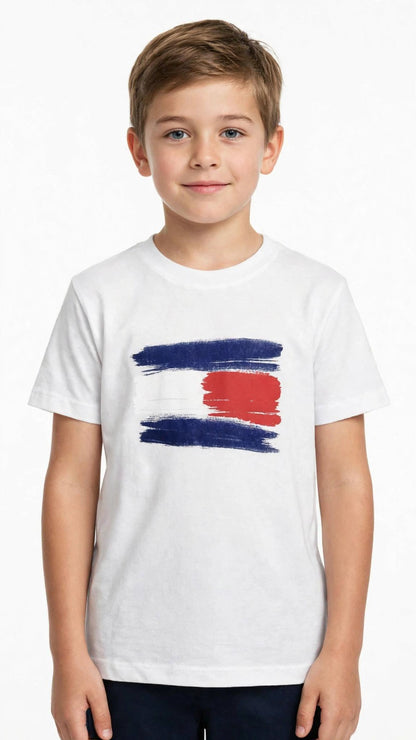 Tommy Hilfiger Boys Brushstroke Flag T-Shirt - Kids Cotton Tee #00384