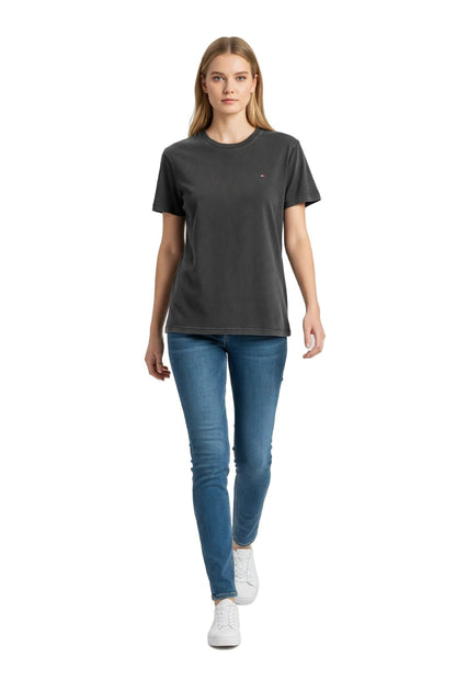 Tommy Hilfiger Women's Classic Flag Logo Crew Neck T-Shirt - 100% Cotton #00366