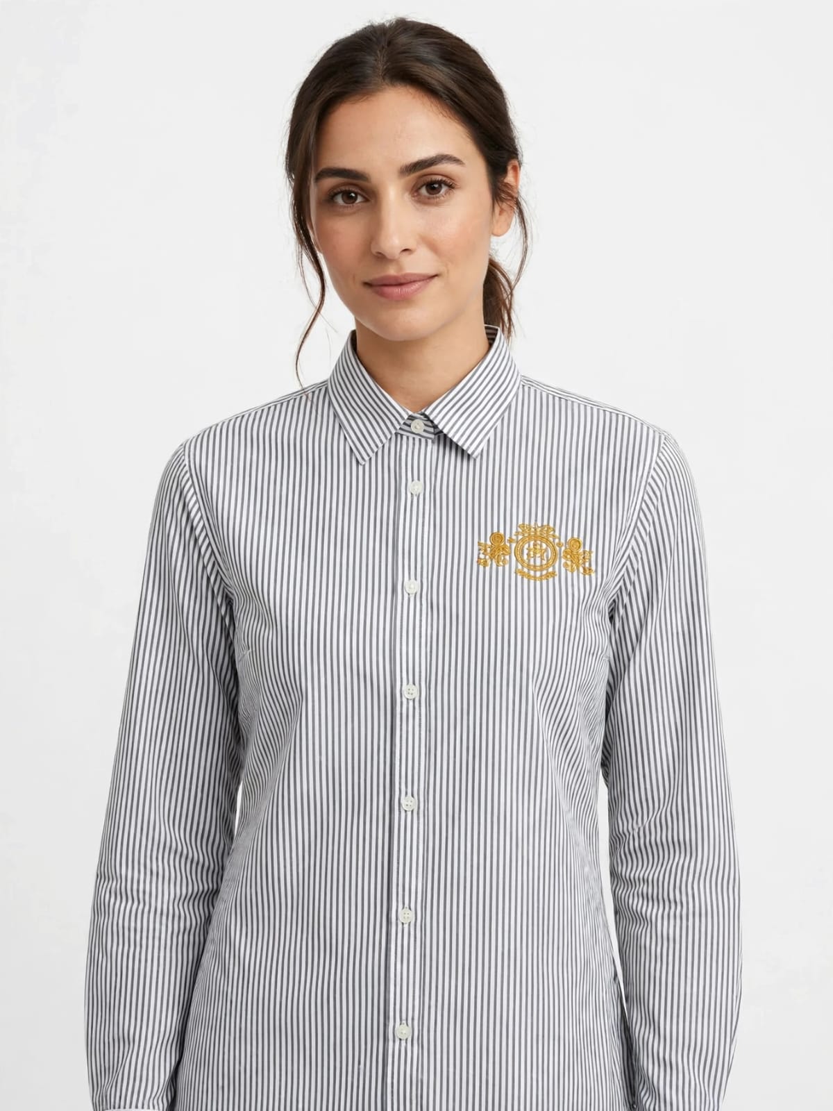 Tommy Hilfiger Signature Striped Chemise – Embroidered Logo-#00241