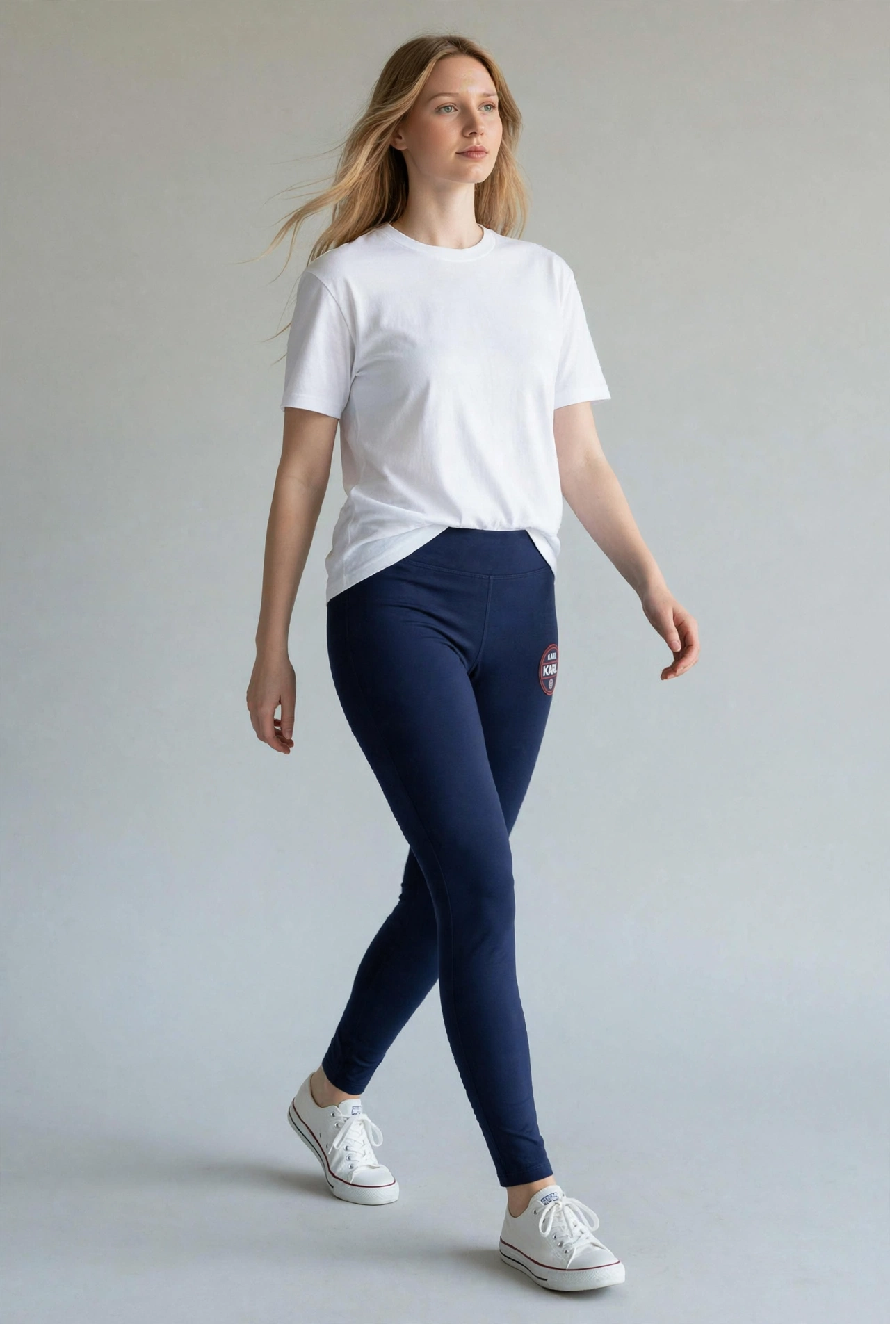 Karl Women's High-Waist Logo Leggings pants - Navy Blue