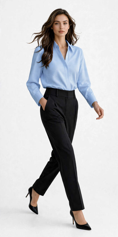 ZARA Satin Effect Shirt - Premium Long Sleeve Button Up Blouse-#00395