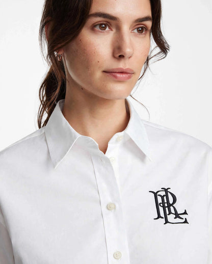 Polo Ralph Lauren Embroidered RL Monogram Oxford Shirt -#00397