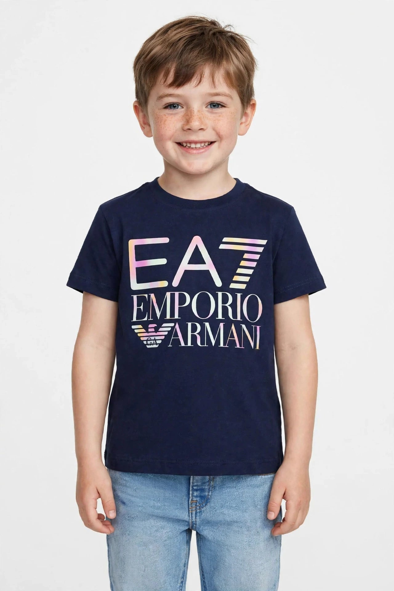 Emporio Armani EA7 Kids Graphic T-Shirt - Designer Cotton Tee-#00390