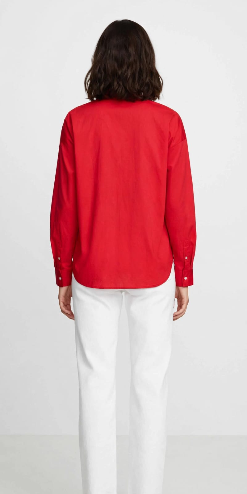 Bold Red Button-Up Chemise – Tommy Jeans Printed Logo Cotton Top #00344