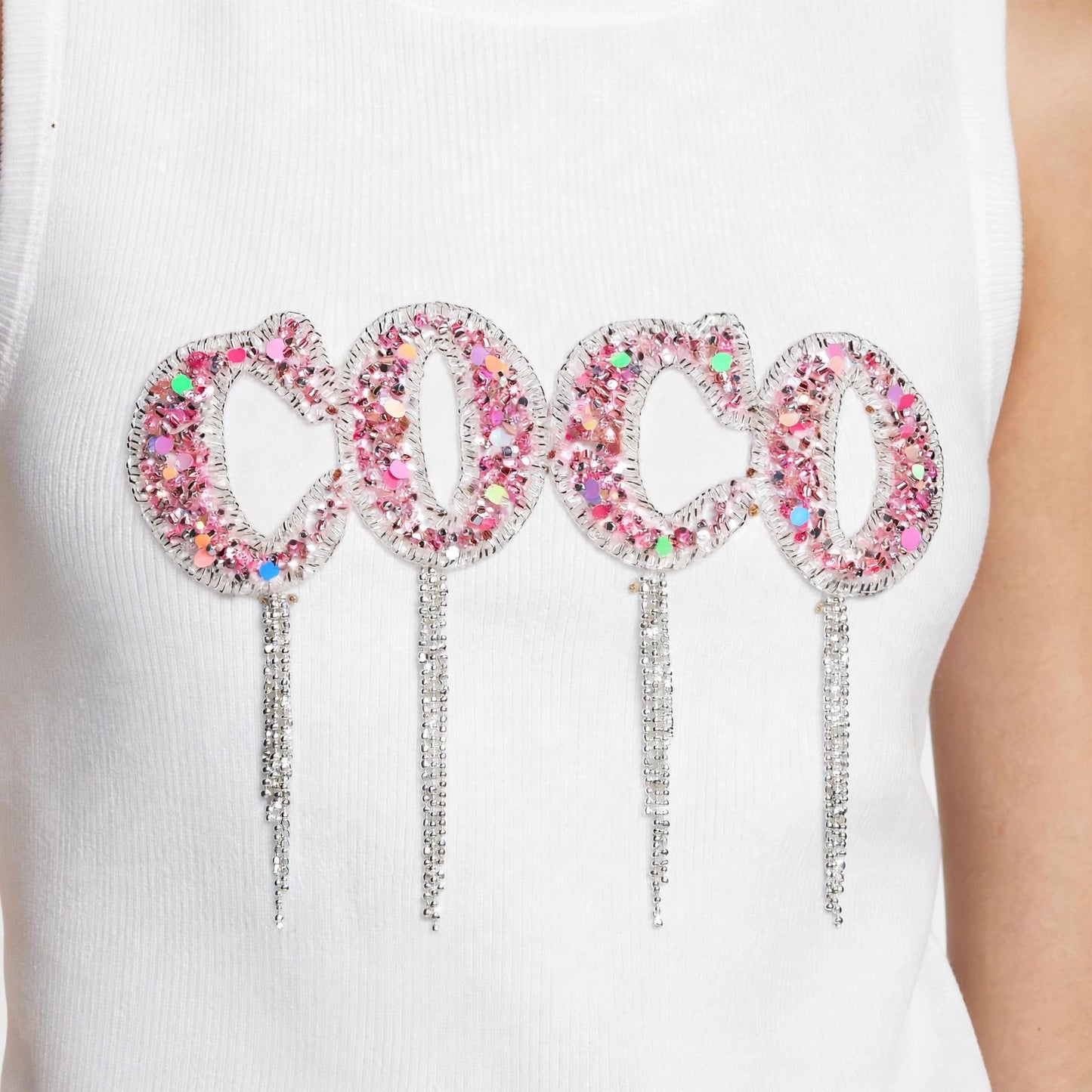 Chanel COCO Crystal Embellished Tank Top - #00321