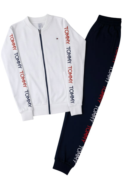 Tommy Hilfiger White & Navy Tracksuit / #00159