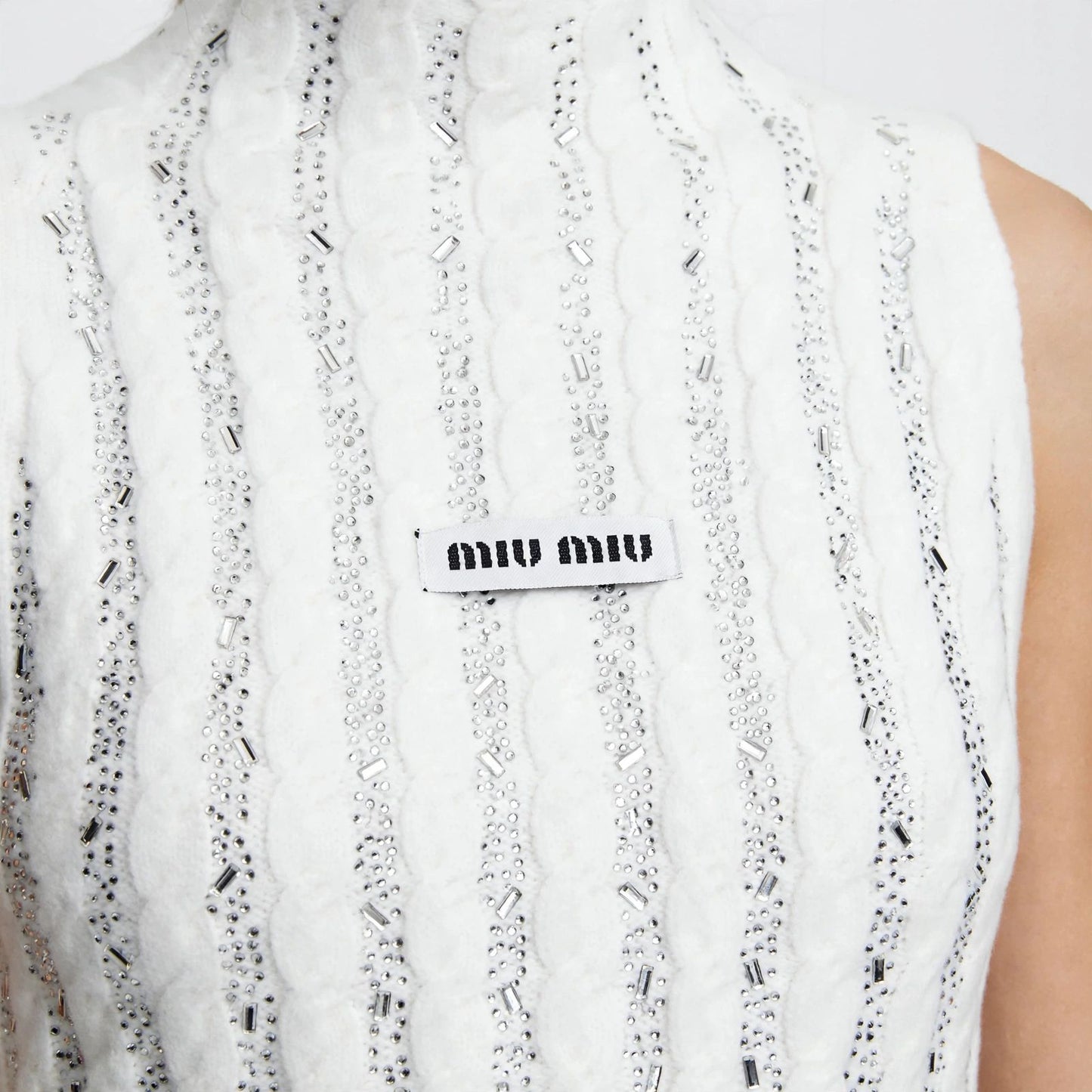 Miu Miu Crystal Embellished Knit Vest - #00319