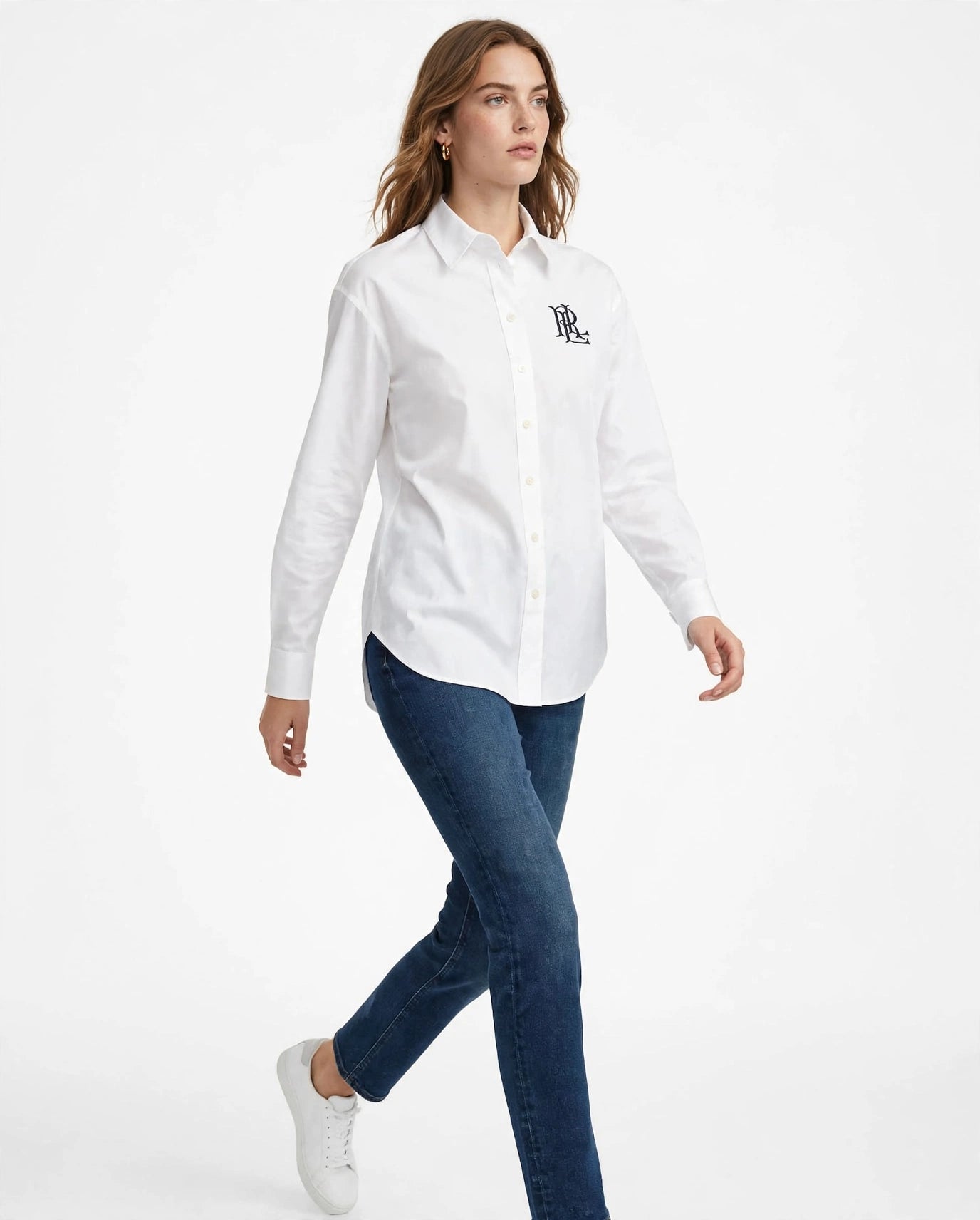 Polo Ralph Lauren Embroidered RL Monogram Oxford Shirt -#00397