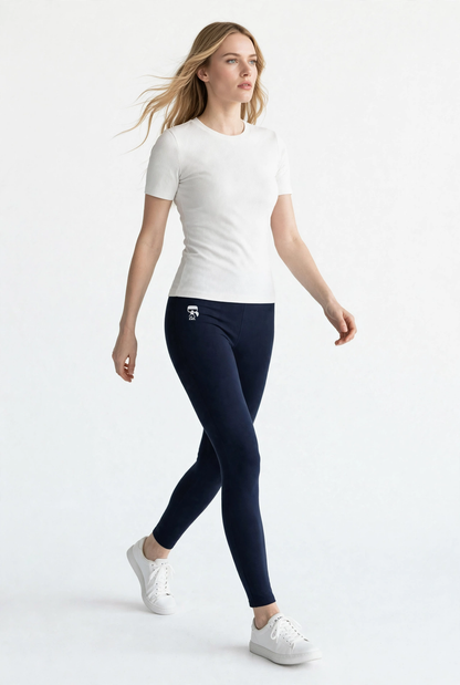 Karl Lagerfeld Navy Logo Leggings | Women's Designer Legging Pants #00379